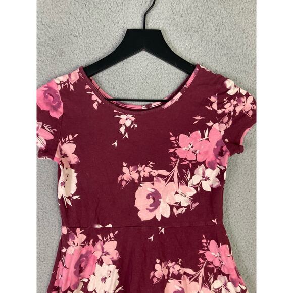 The Children's Place Girls Floral Fit & Flare Dress Size L Multicolor Red Pink - Picture 8 of 10